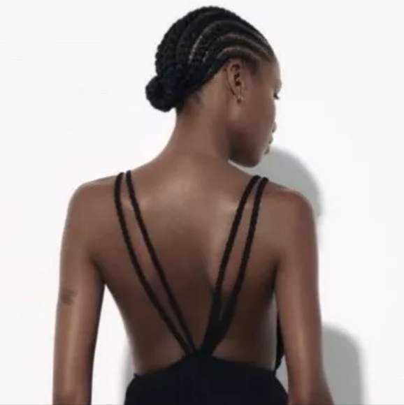 Zara Black Flowy Wide Leg Palazzo Jumper Size L - Picture 2 of 14